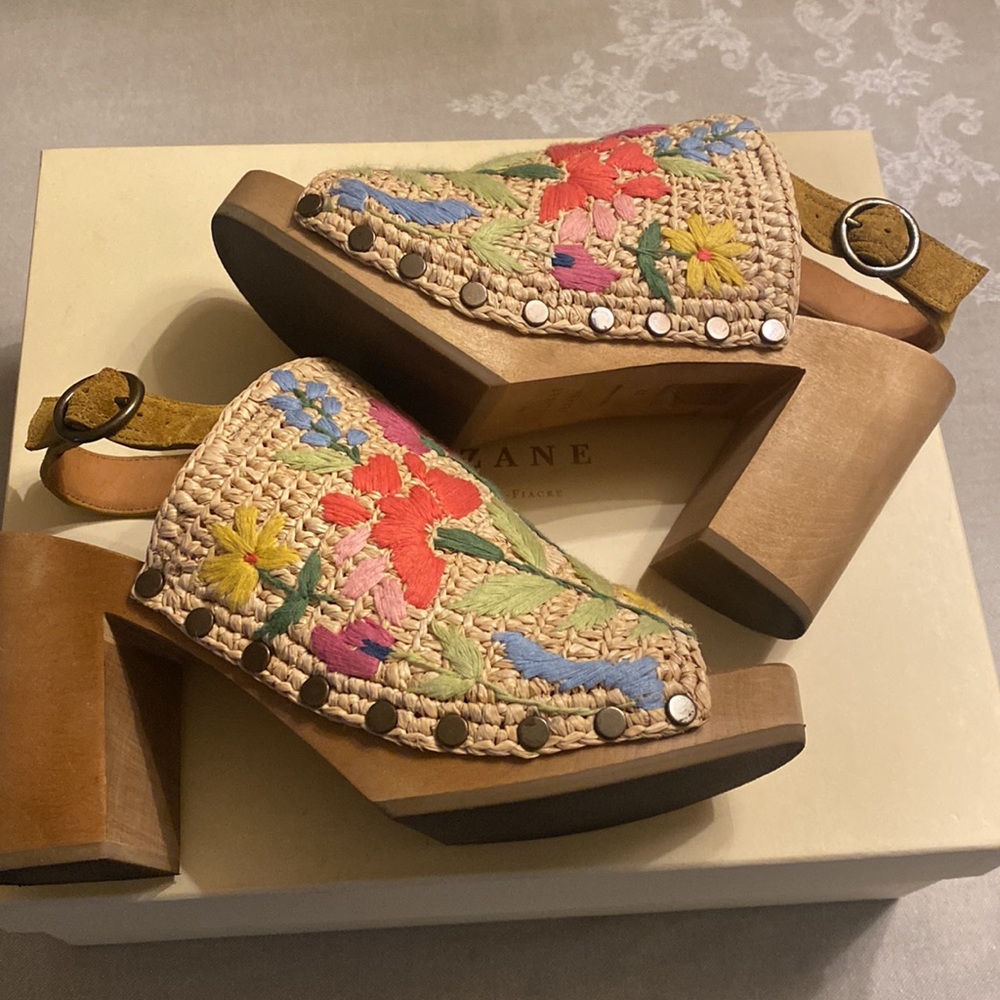 Sezane Multicolor Embroidered Platform Sandals - Picture 5 of 6